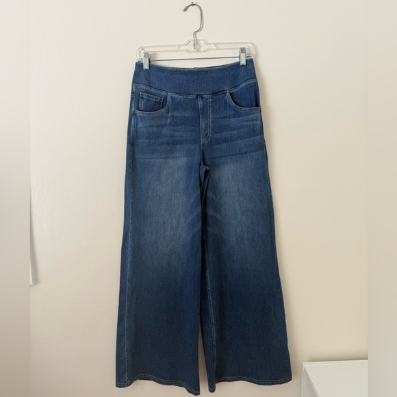 Halara Flex High Waisted Pockets Baggy Wide Leg Stretchy Denim Jeans Sz Medium - Picture 3 of 15